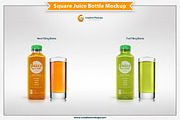 Square Juice Bottle Mockup PSD, a Packaging Mockup by Plus Media (Thumbnail 4 of 6)