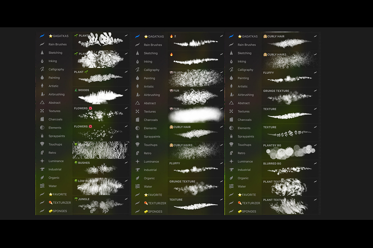 66 PRO brushes for PROCREATE, a Brush Add-On by gagatka (Photo 3 of 5)
