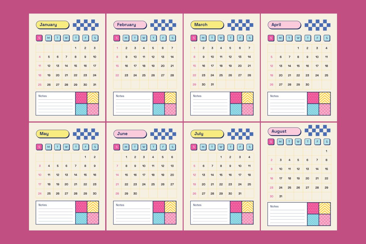 Playful Academic Wall Calendar, a Stationery Template by twinstd (Photo 2 of 3)