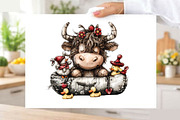 Whimsical Pool Day Highland Cow Clip, an Illustration by SVGArt (Thumbnail 6 of 9)