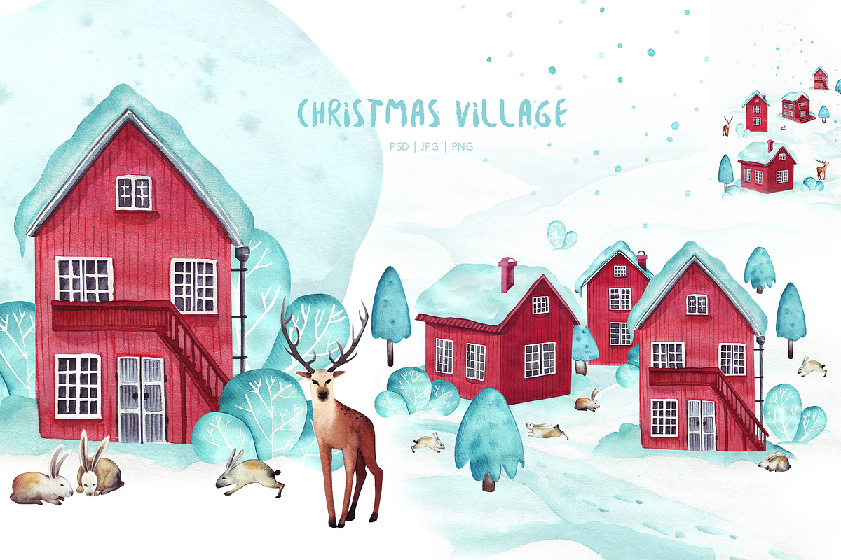 Christmas village, an Illustration by YuliaBiser (Photo 1 of 10)