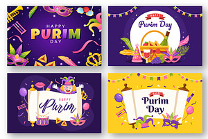 17 Happy Purim Day Illustration