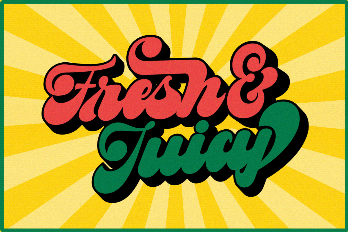 Hostage -Retro Font (New Update), a Script Font by Letter Fresh (Photo 4 of 9)