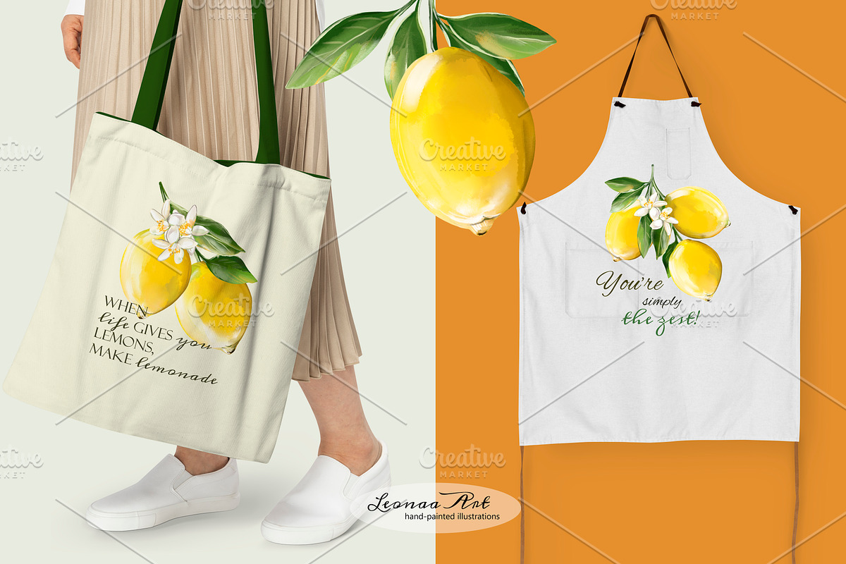 Lemons Clipart Set, a Seasonal Illustration by Leonaa art (Photo 7 of 11)