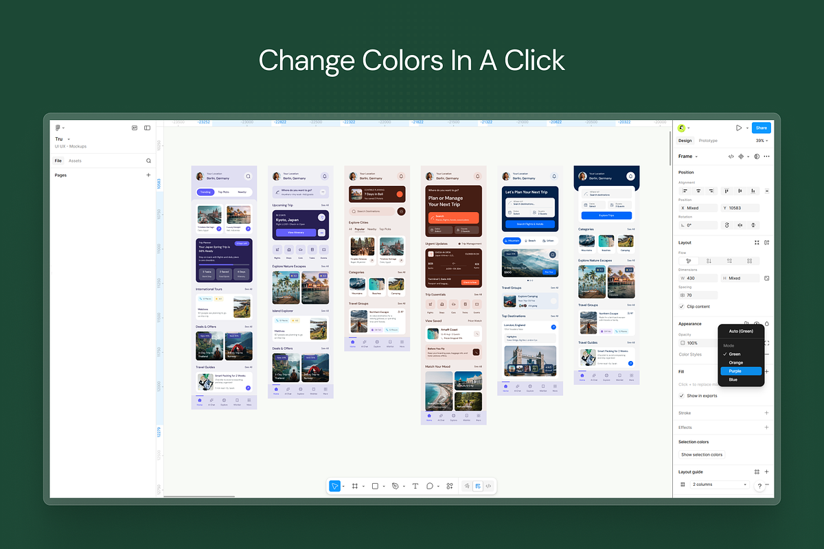 TRU - AI Powered Travel App UI Kit, an UI Kit Template by Brickclay (Photo 5 of 17)