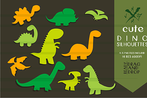 CUTE DINOSAUR SILHOUETTES