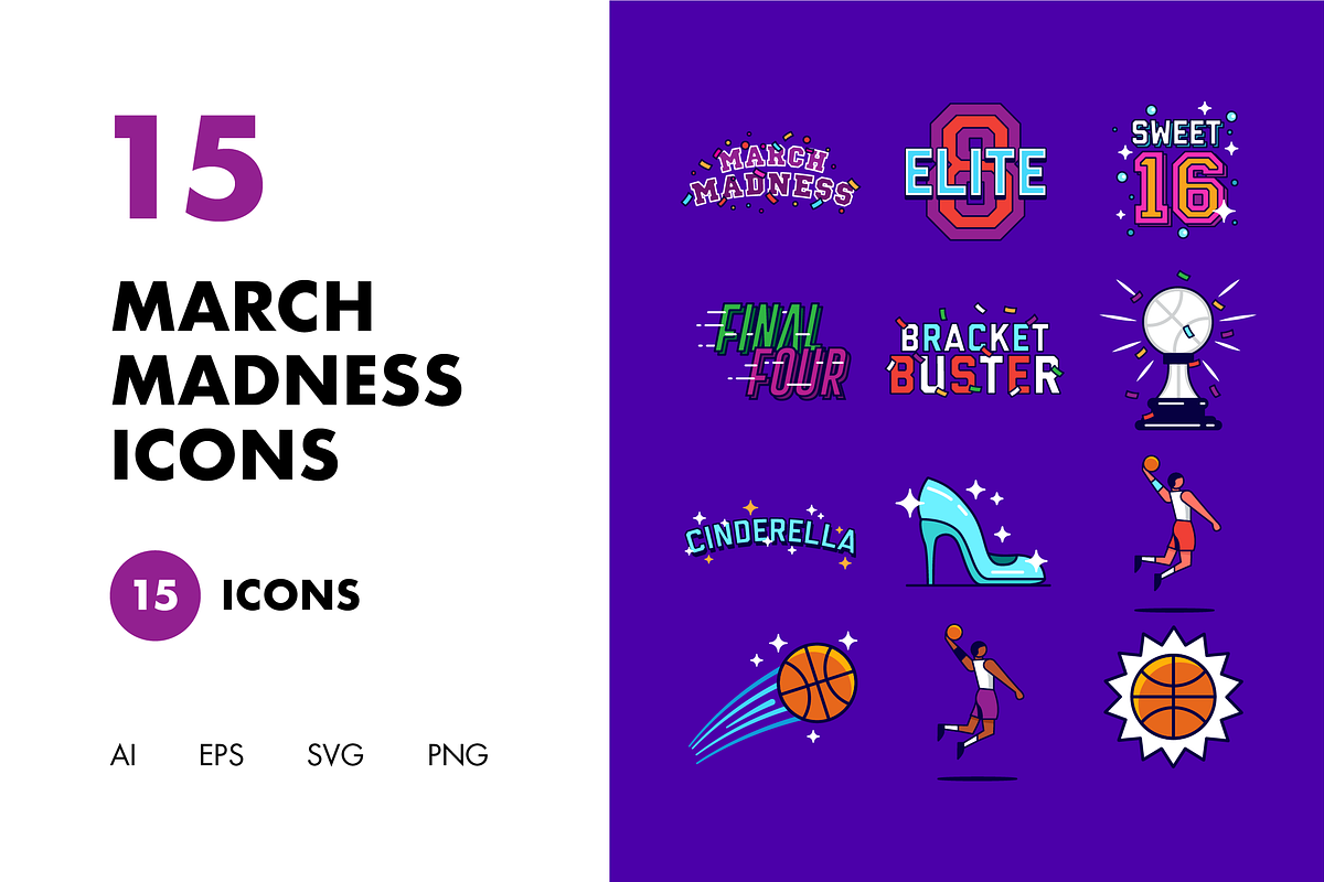 15 March Madness Icons, a Sport Illustration by Hello Mister Frank (Photo 1 of 4)