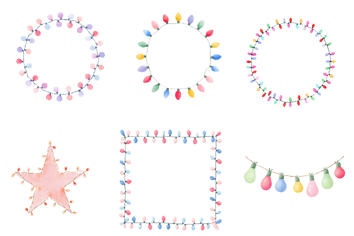 Christmas lights clipart, an Illustration by CreationArt (Photo 5 of 5)