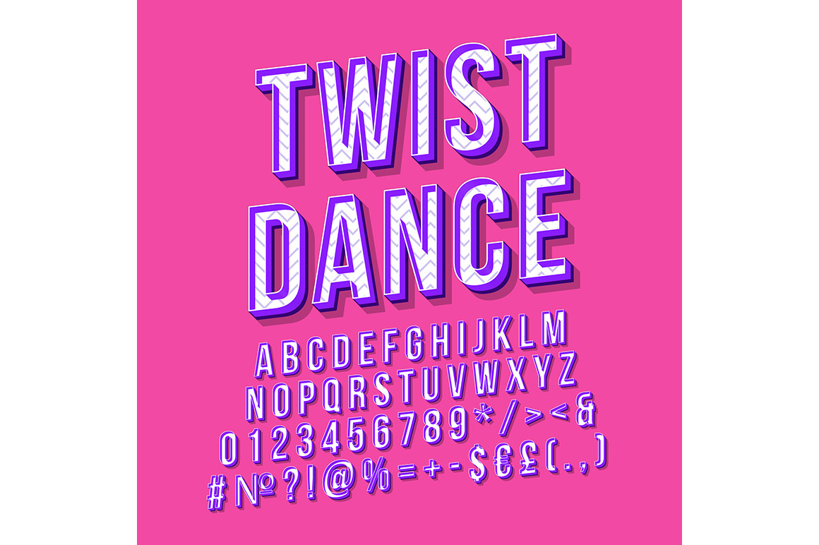 Twist dance vintage 3d lettering, a Templates & Theme by IMG Visuals
