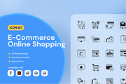 E-Commerce Online Shopping Icon Set, an Outline Icon by Nathaya Studio (Thumbnail 1 of 2)