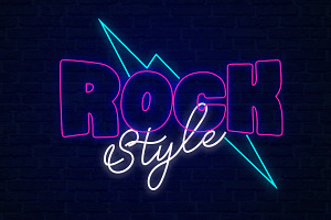 Rock Style Neon PSD 3D Editable, a Layer Style Add-On by TrueVector