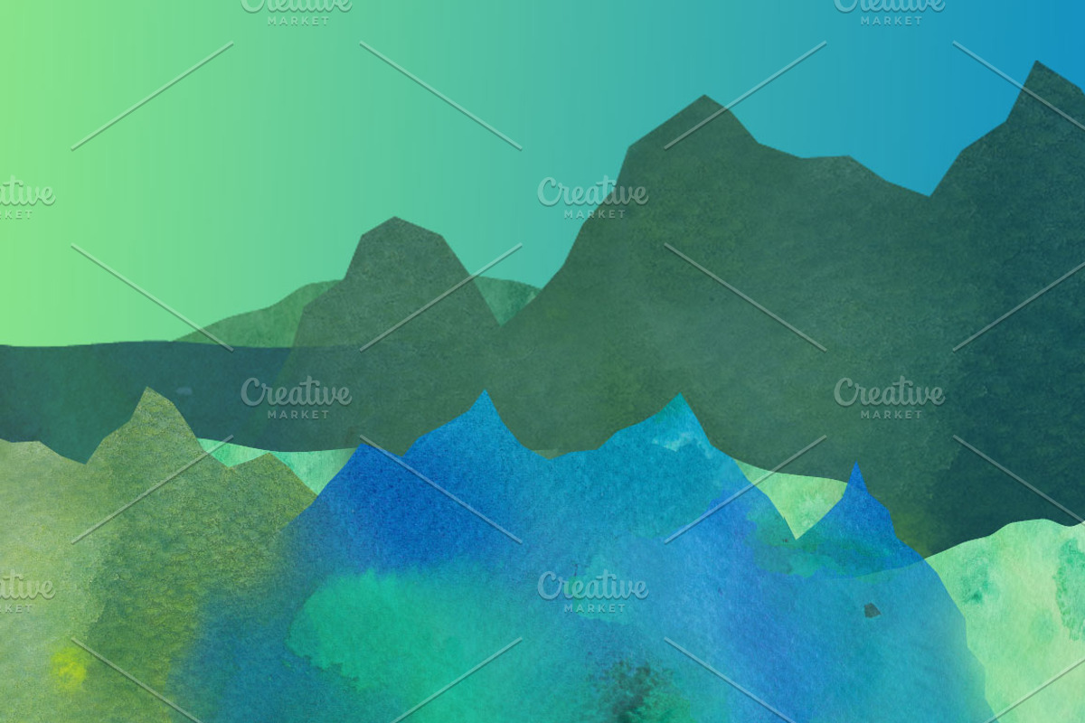 Watercolor Mountains Web Background, a Templates & Theme by audeemirza (Photo 2 of 5)