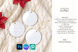 Ceramic Ornament Mockup Set of 3