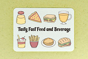 22 Tasty Fast Food with Drink, a Food Illustration by jongcreative (Thumbnail 2 of 5)