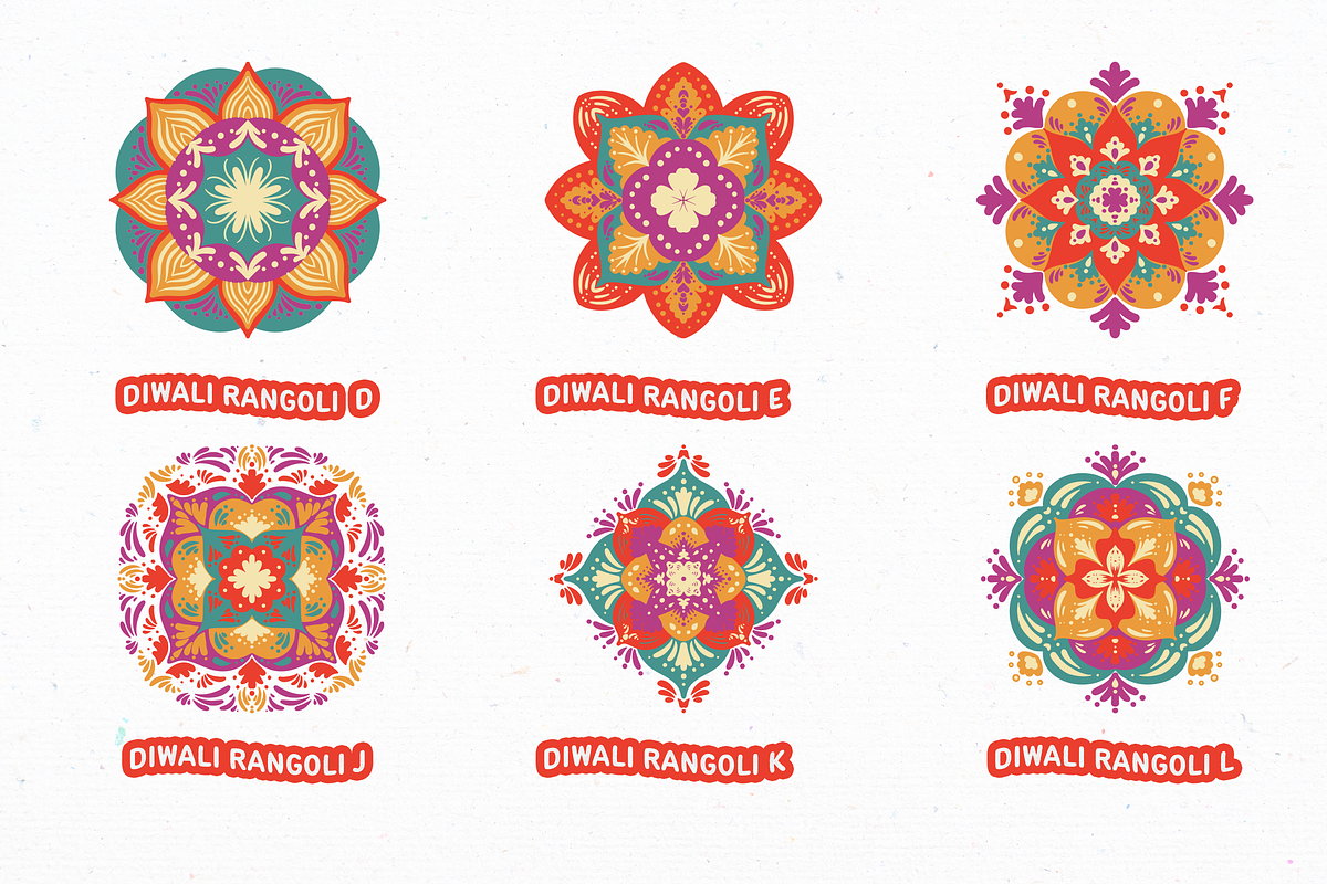 Diwali Rangoli Elements Set, an UI Kit Template by peterdraw (Photo 5 of 6)