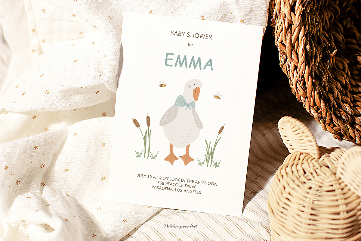 Cute Goose clipart & pattern for kid, an Animal Illustration by polikarpovaart (Photo 9 of 9)