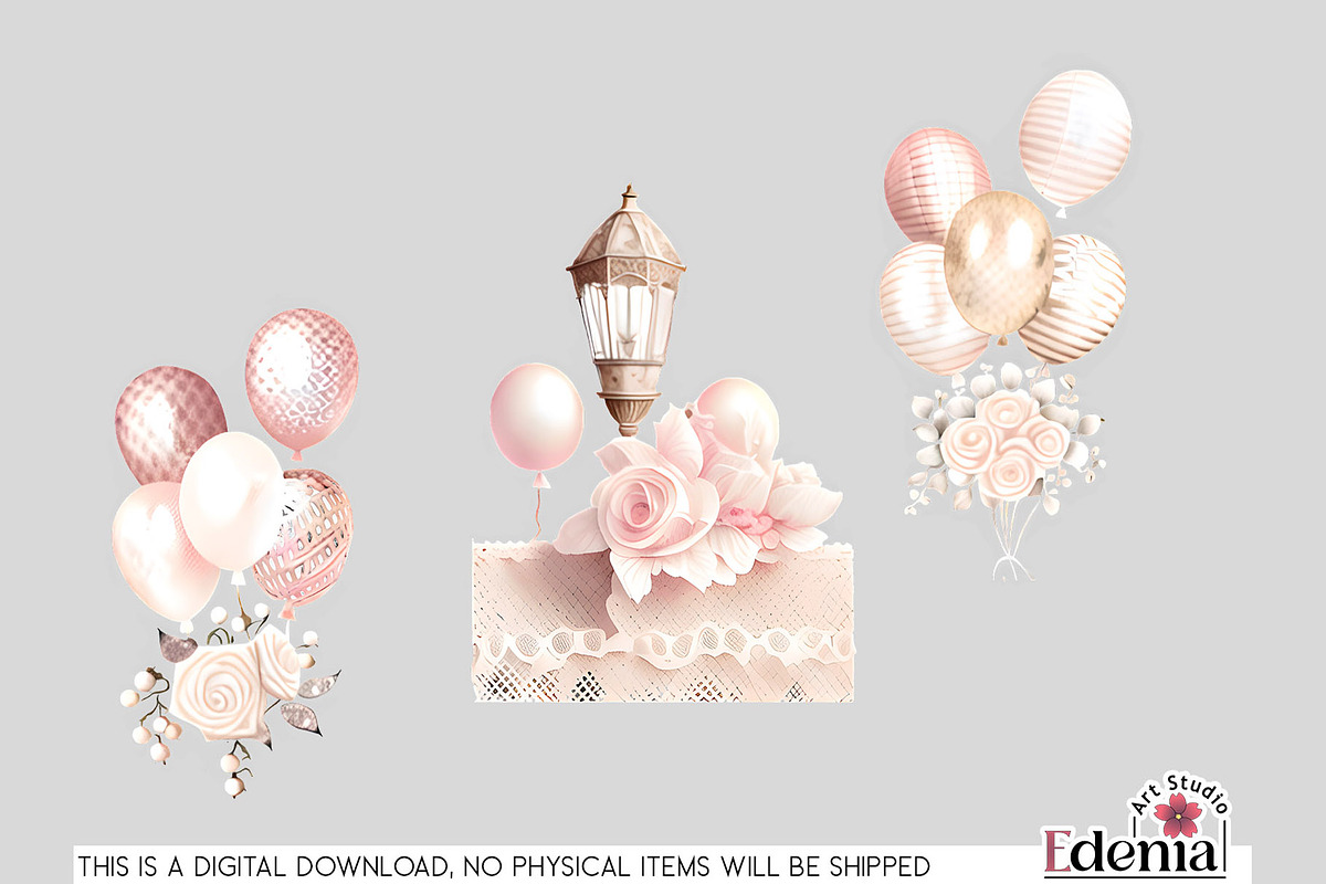 Vintage Romantic Wedding Cliparts, a Seasonal Illustration by EdeniaArtStudio (Photo 6 of 8)