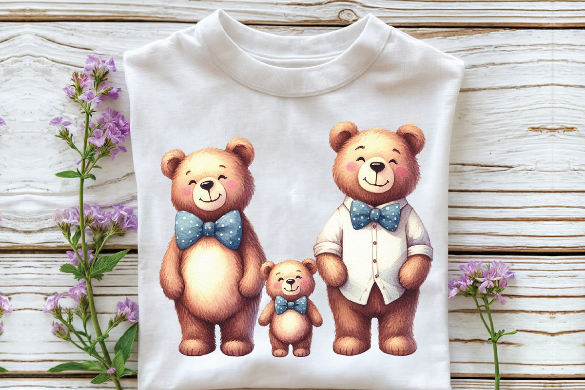 Watercolor Papa Bear Clipart, an Illustration by CraftArtStudio (Photo 3 of 6)