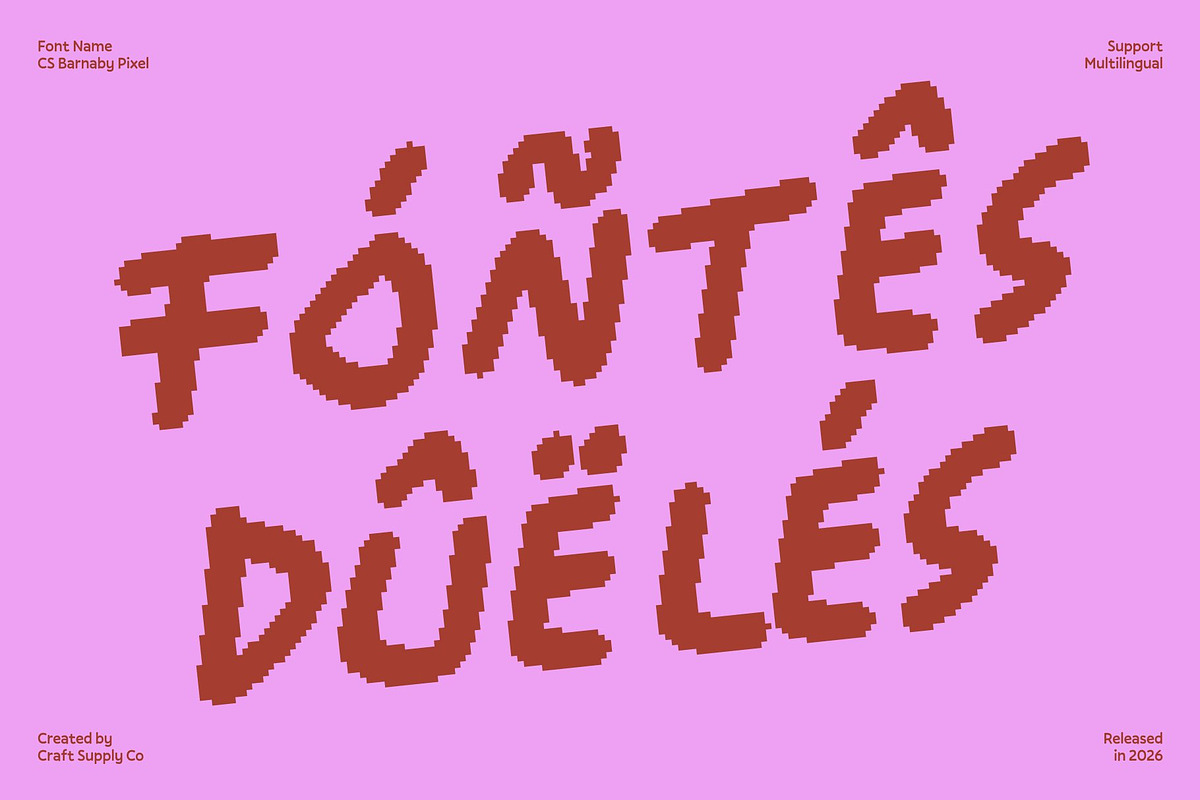 CS Barnaby Pixel, a Handwritten Font by Craft Supply Co. (Photo 7 of 8)