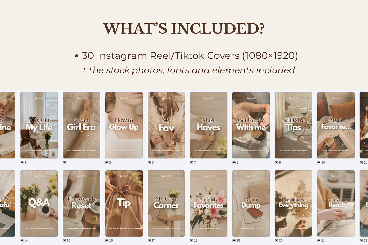 Lifestyle Instagram Reel Covers, a Social Media Template by Anna Design Studio (Photo 2 of 9)