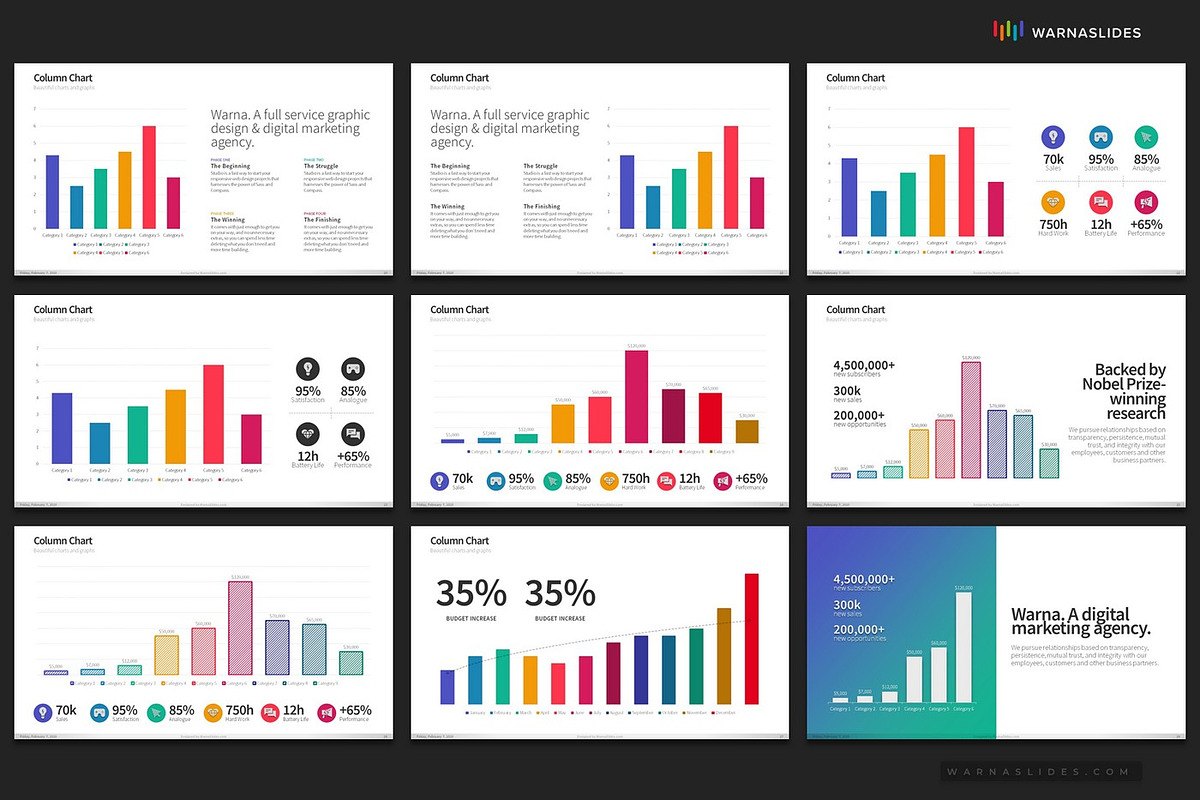 PowerPoint Charts & Graphs, a Presentation Template by Warna Works (Photo 6 of 40)