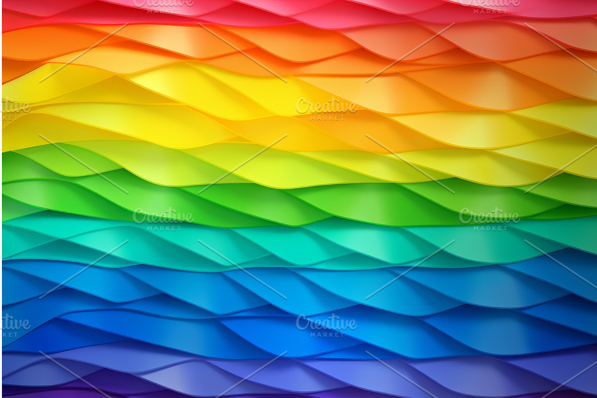 Breathtaking Rainbow colorful flag, an Illustration by Ylivdesign