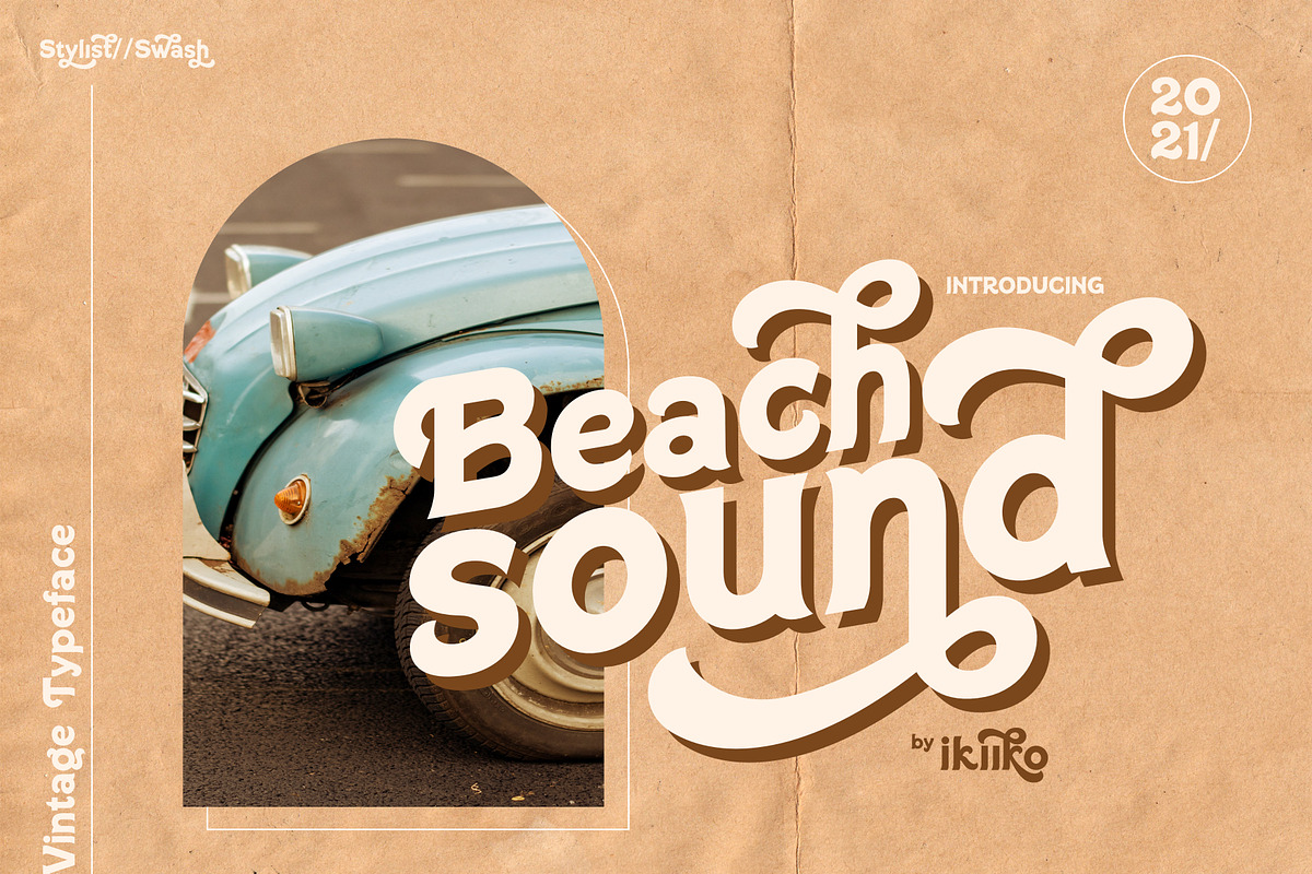 Beach Sound - Vintage Type, a Serif Font by ikiiko (Photo 1 of 6)