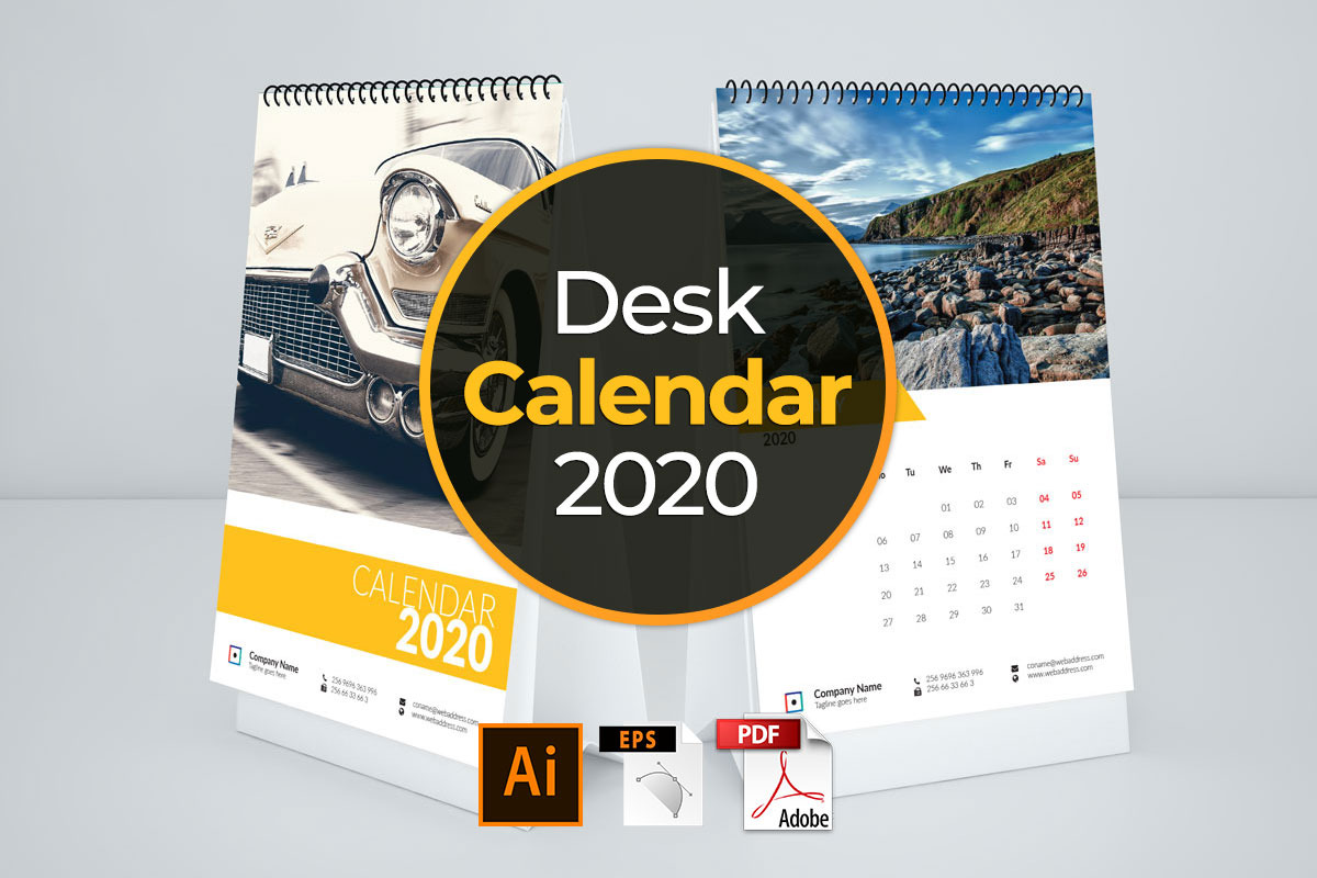 Calendar Template 2020 | Desk, a Stationery Template by graphicbox (Photo 1 of 5)