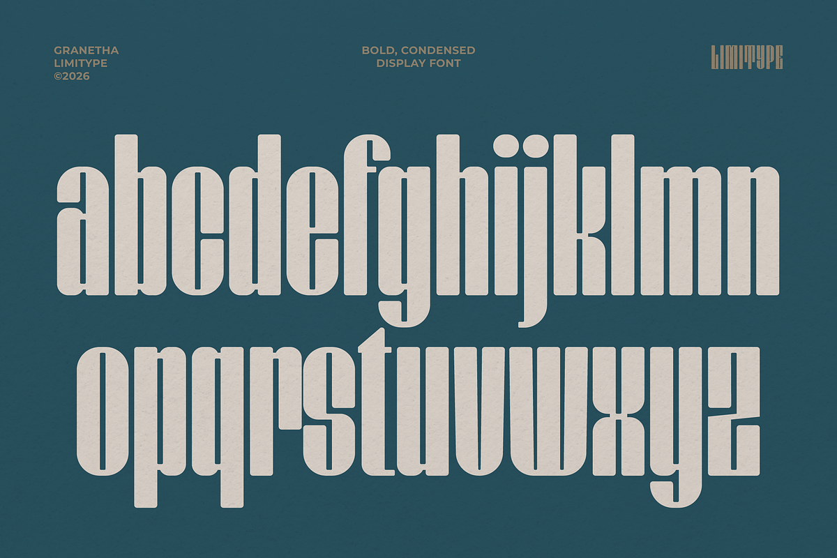 Granetha - Bold Condensed Font, a Sans Serif Font by limitype (Photo 8 of 12)