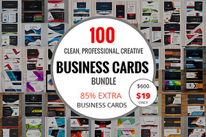 100 Clean Business Card Bundle