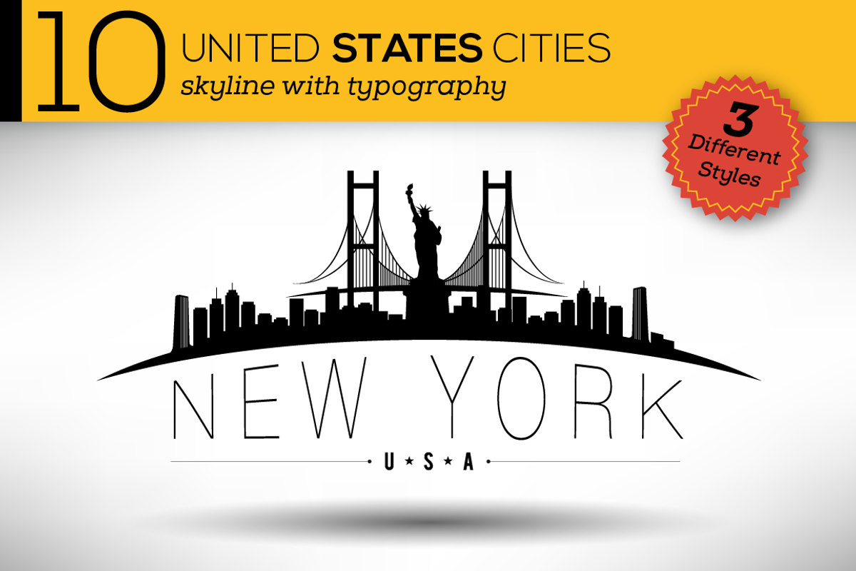 10 USA Cities Skylines, an Illustration by Kursat Unsal (Photo 1 of 2)