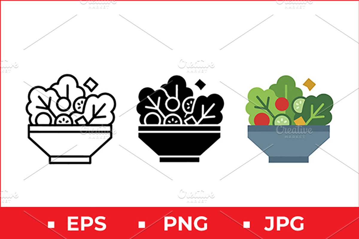Healthy Salad Bowl Vector Design, a Solid Icon by Artonix (Photo 1 of 2)