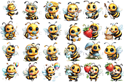 100 Cute Baby Bee PNG Cliparts, an Animal Illustration by Pati Charm Studio (Thumbnail 3 of 9)