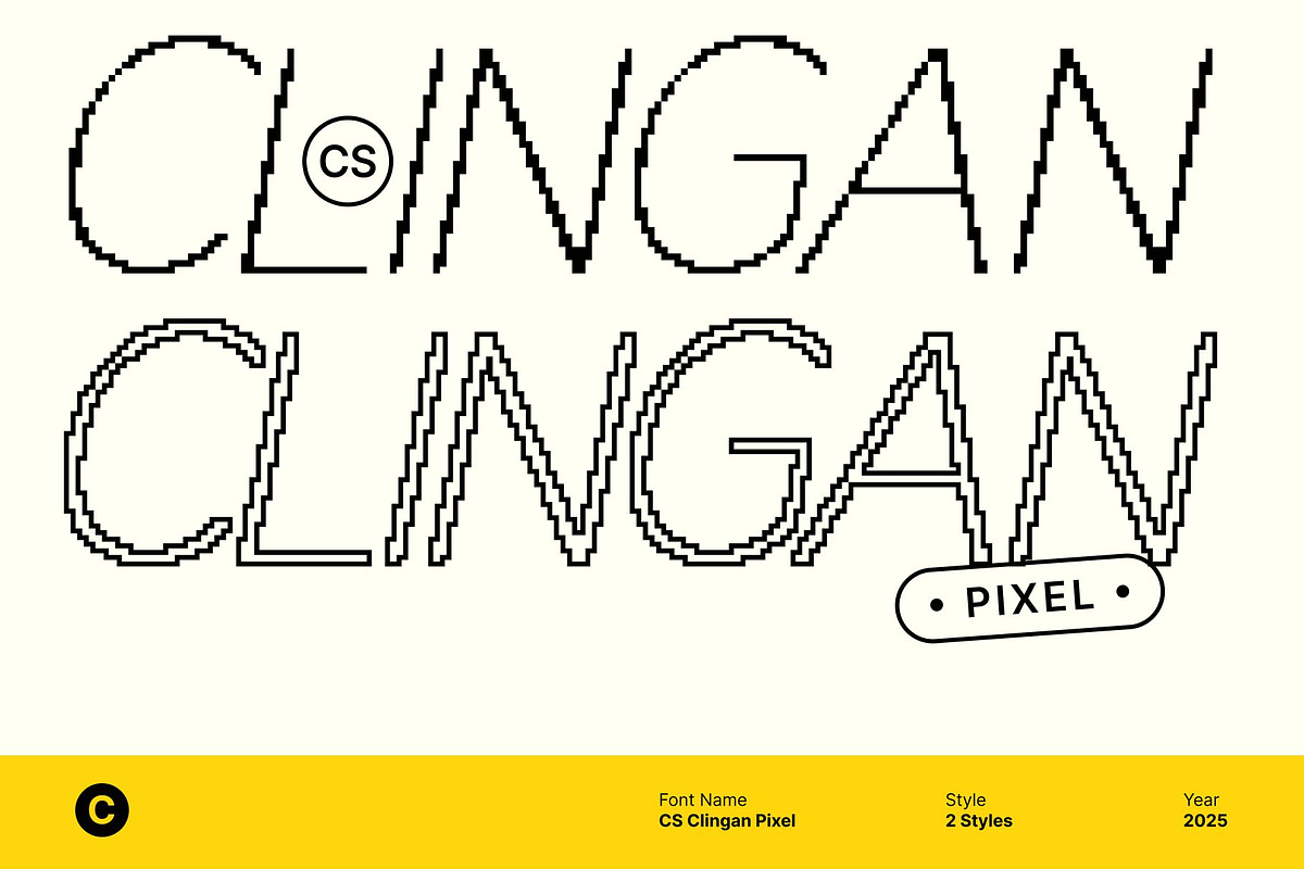 CS Clingan Pixel, a Sans Serif Font by Craft Supply Co. (Photo 1 of 8)
