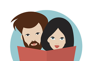 Man And Woman Reading A Book