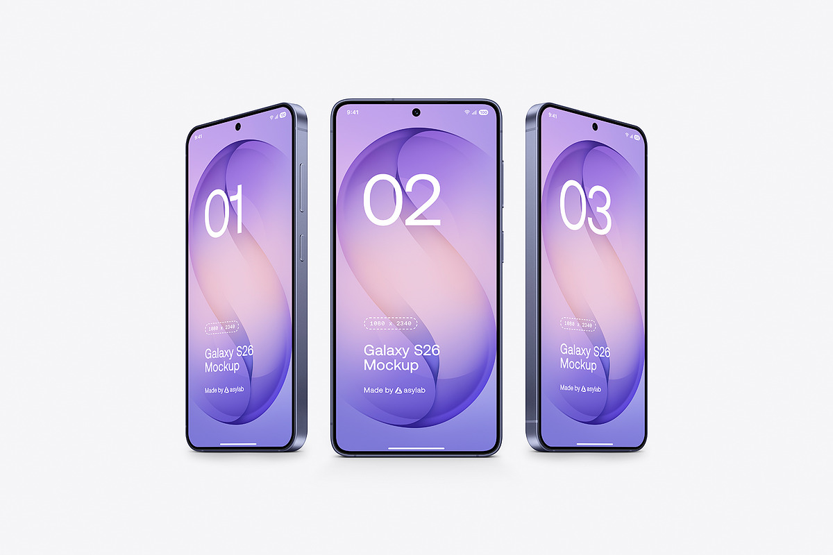 Galaxy S26 - 24 Mockups Scenes, an Android Mockup by Asylab (Photo 17 of 62)