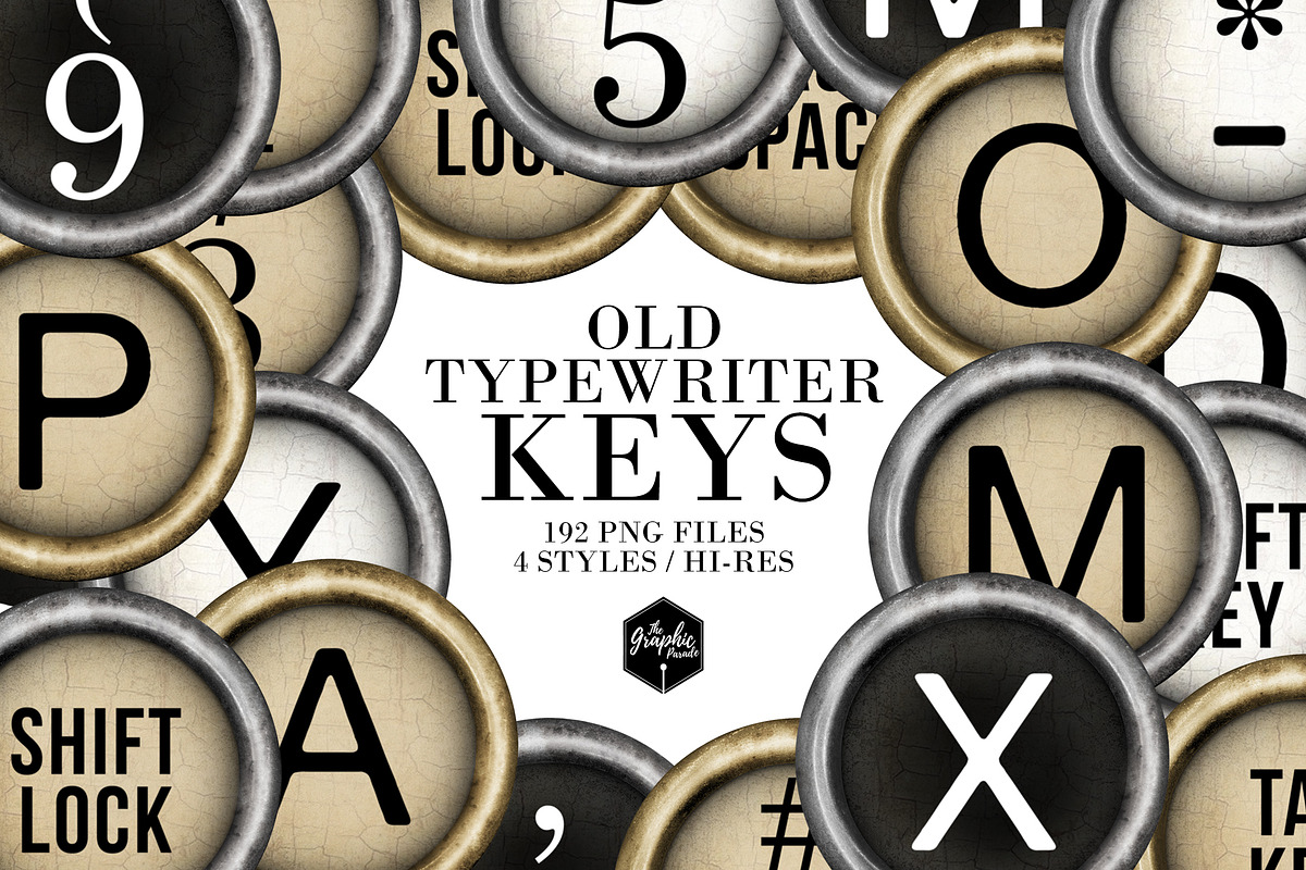 Old typewriter PNG keys, an Object Graphic by The Graphic Parade (Photo 1 of 9)