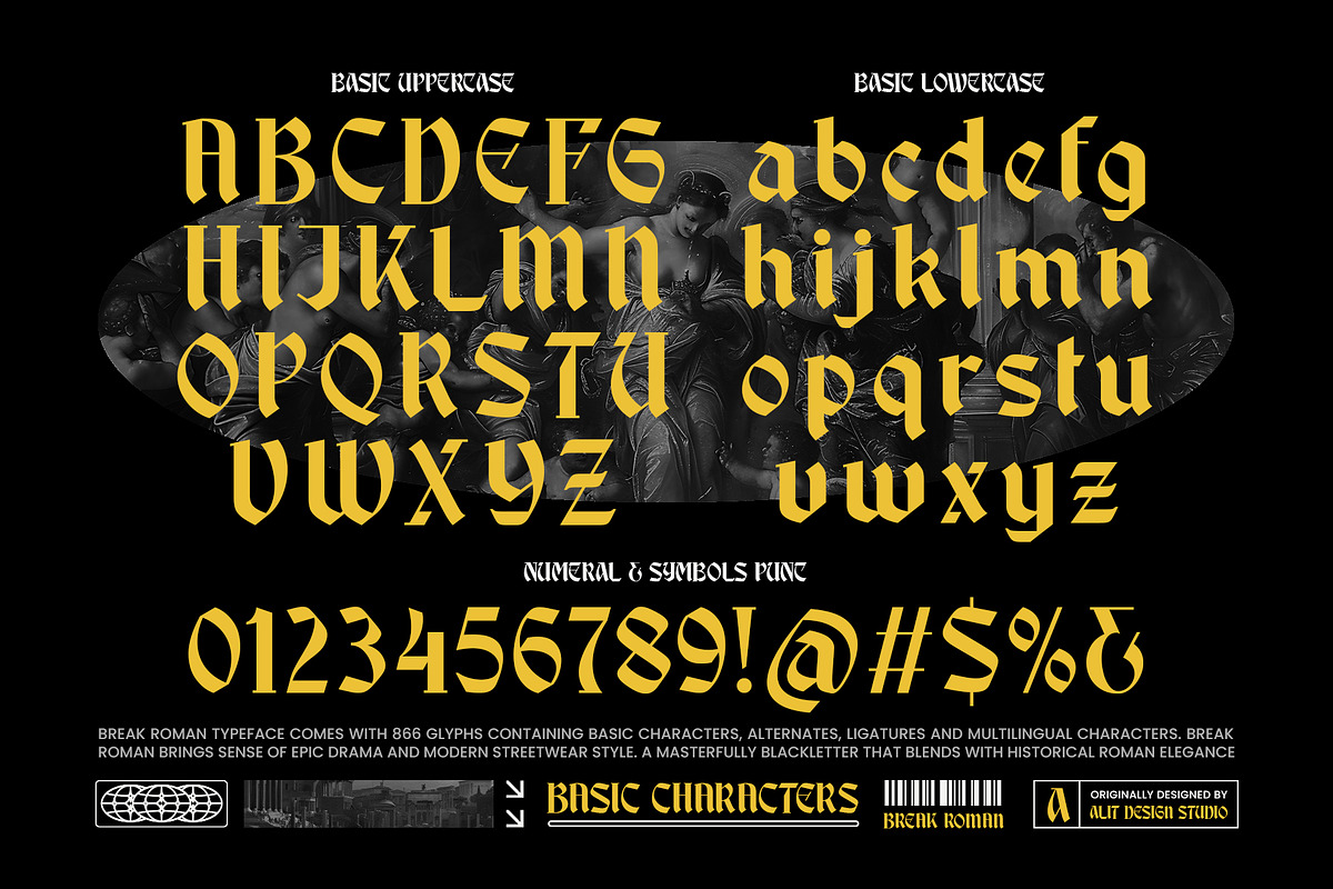 Break Roman Typeface, a Blackletter Font by alit design (Photo 4 of 17)