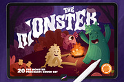 The Monster: Procreate Brushes, a Brush Add-On by Leonard Posavec (Thumbnail 1 of 9)