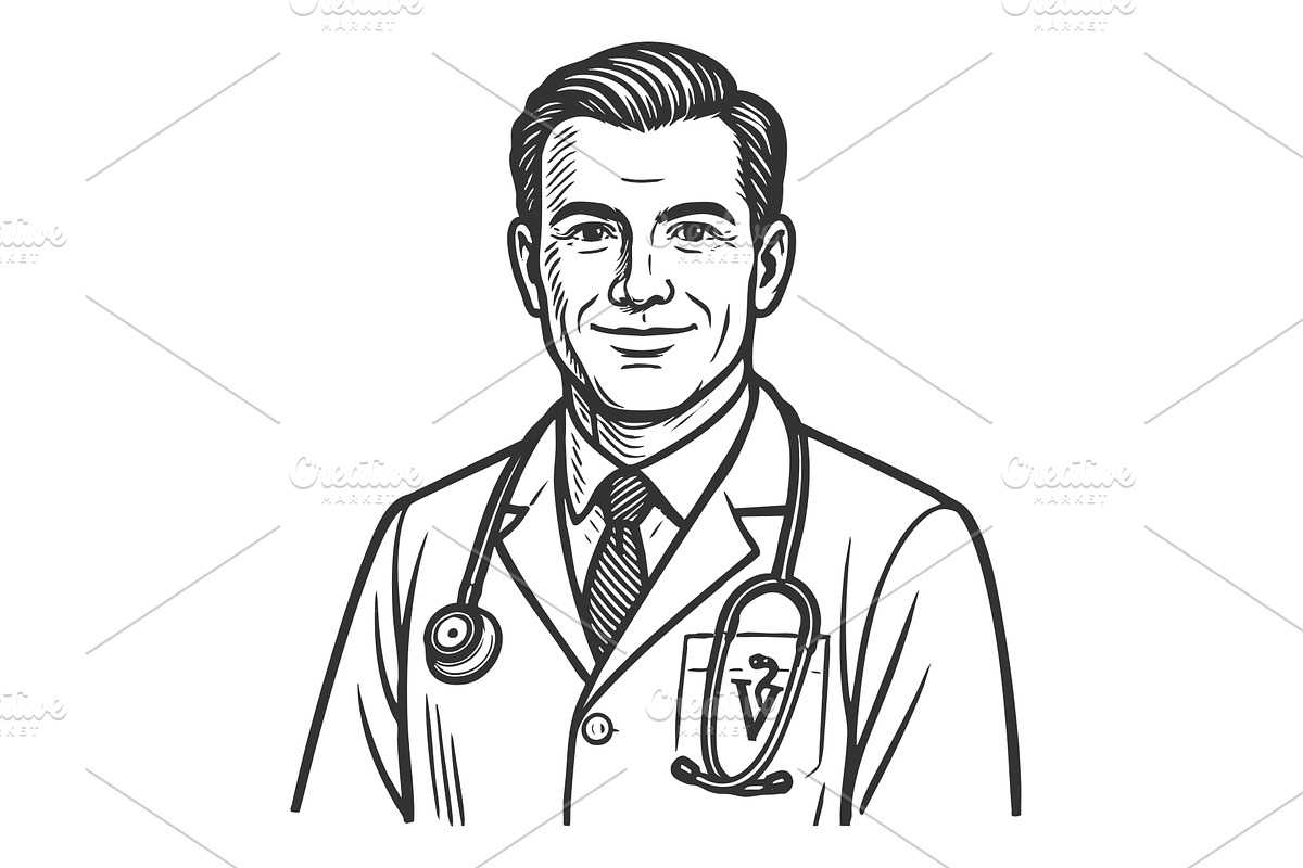Veterinarian Portrait Stethoscope, a Healthcare Illustration by AlexArt