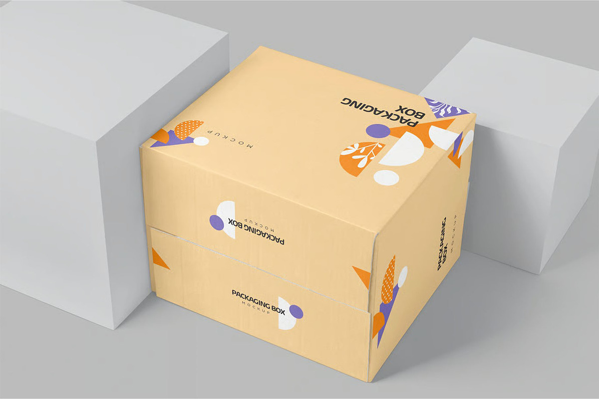 7 Packaging Box Mockups, a Packaging Mockup by megostudi0 (Photo 7 of 9)