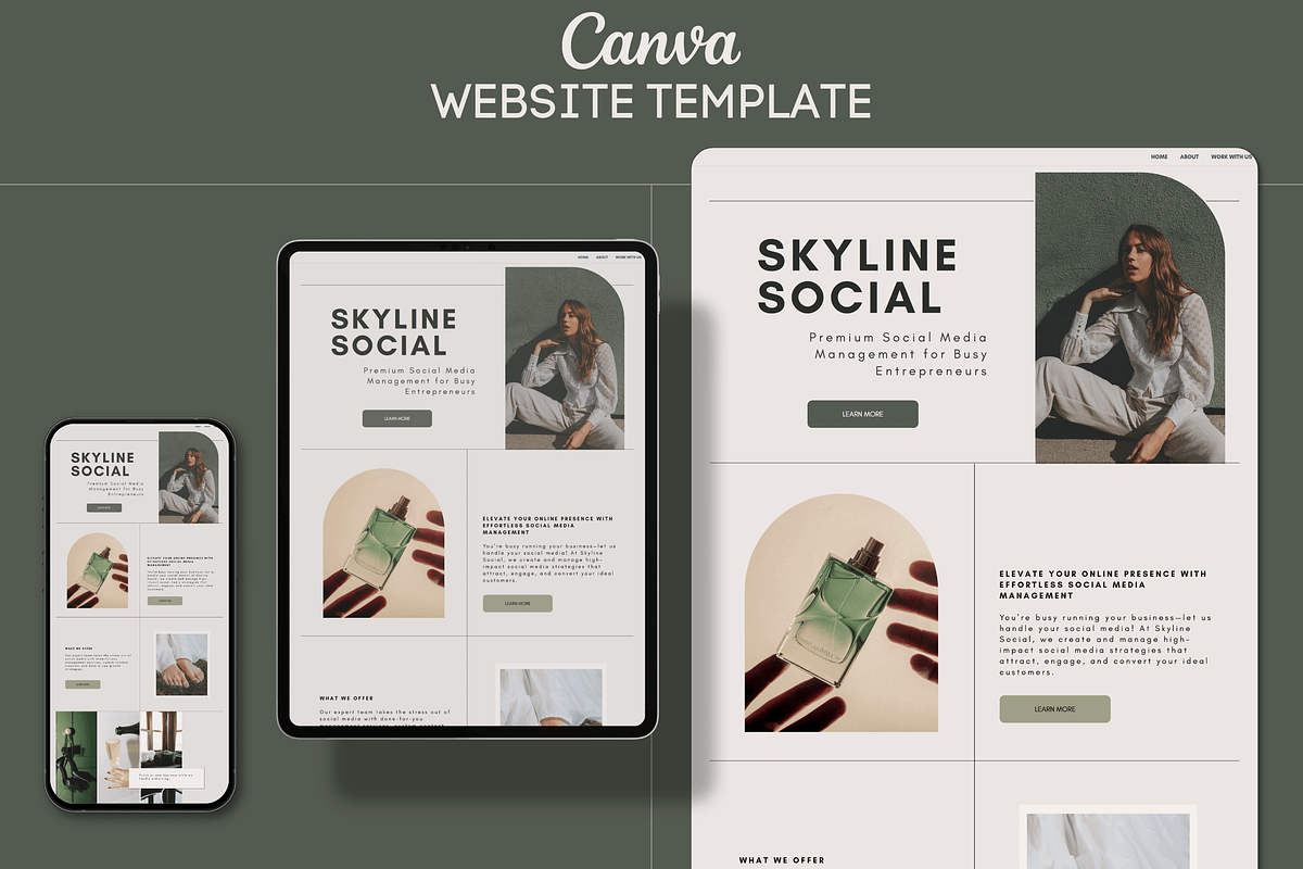 Canva Website Template, a Websites & App Template by Asha Glenn Design Studio (Photo 1 of 10)