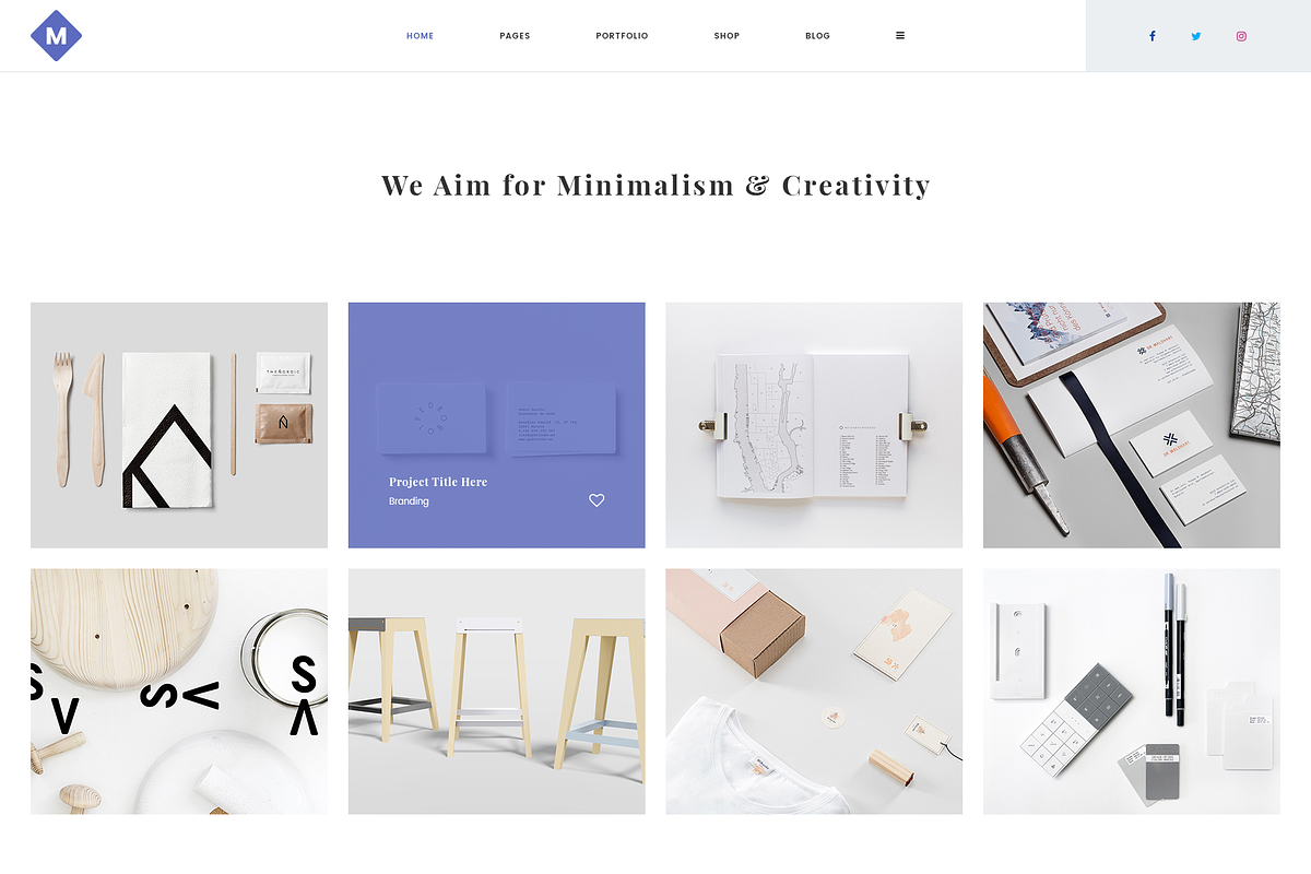 M - Minimal PSD Portfolio Template, a Landing Page Template by bigpsfan's SHOP (Photo 2 of 24)