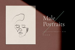 Male Portrait Line Drawings