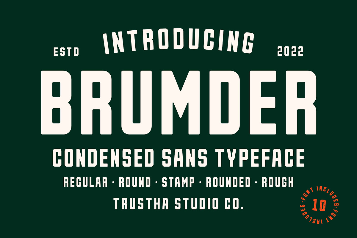 Brumder Font, a Sans Serif Font by trustha (Photo 1 of 10)