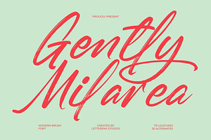 Gently Milarea Modern Brush Font, a Script Font by Letterena Studios Script