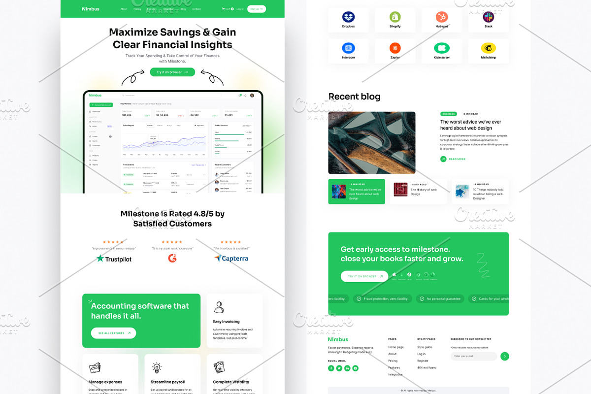 Nimbus SaaS Website Landing Page UI, a Landing Page Template by DesignBox (Photo 2 of 2)