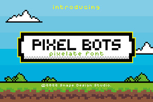 Pixel Bots - Pixel Font, a Font by Snape Design Studio