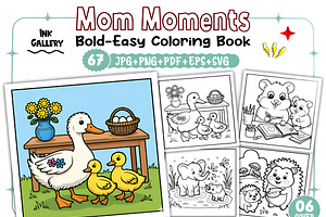Bold Easy Mom Moments Coloring Pages, a Decorative Illustration by Ink Gallery