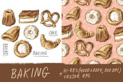 Pattern and set with baking, a Pattern Graphic by Melniklenart (Thumbnail 1 of 3)